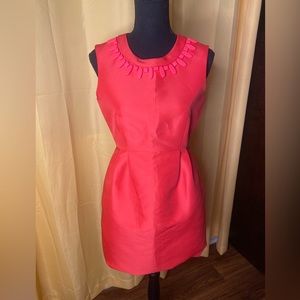 Kate Spade Coral Mini Dress with Studded Collar and Pockets size Small